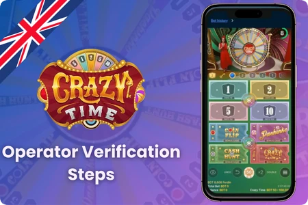 British player comparing Crazy Time casinos on mobile showing UKGC certificate and Evolution Gaming partnership verification